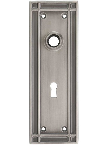 Mission Forged-Brass Back Plate with Keyhole in Antique Pewter.
